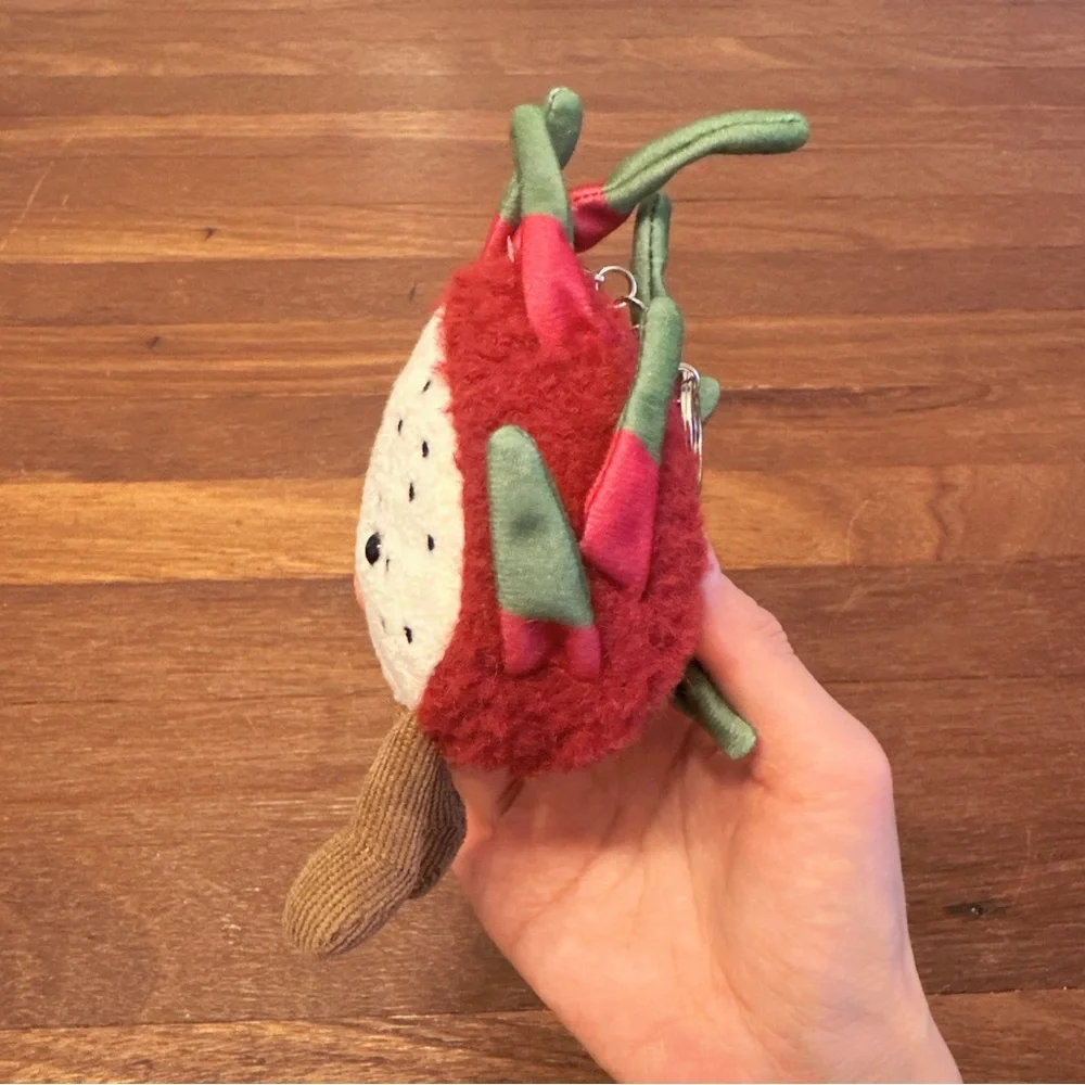Dragon Fruit Plush Keychain Kawaii Cute Fruit Bag Charm Soft Gift